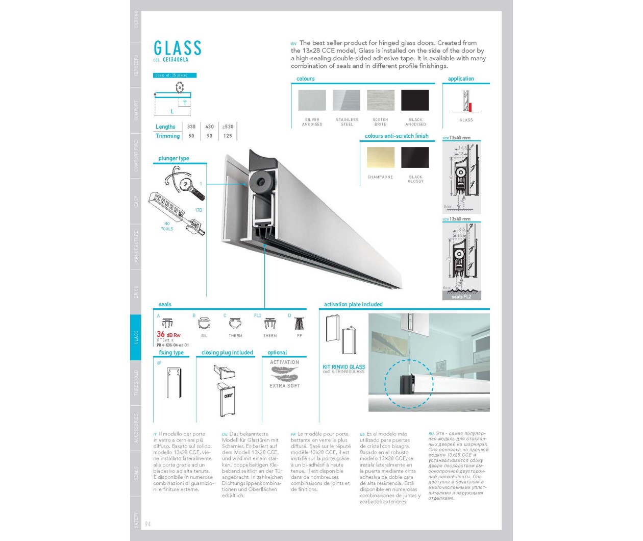 Automatinis slenkstis GLASS CE1340GLA