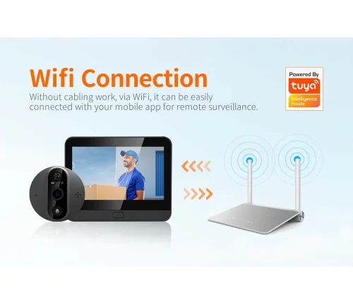 ENNTRON išmani skaitmeninė WiFi plačiaekranė durų akutė EN15 ENNTRON išmani skaitmeninė WiFi plačiaekranė durų akutė EN15