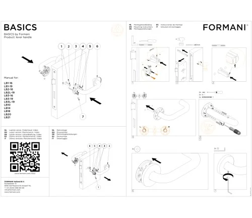 Durų rankenos Formani BASICS LB1-19