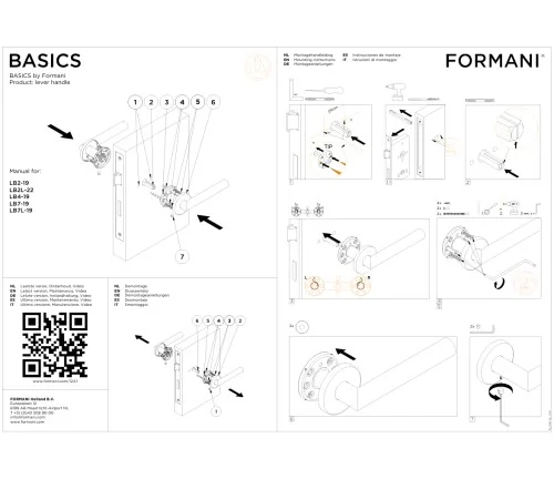 Durų rankenos Formani BASICS LB2-19