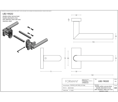 Durų rankenos Formani BASICS LB2-19Q32G