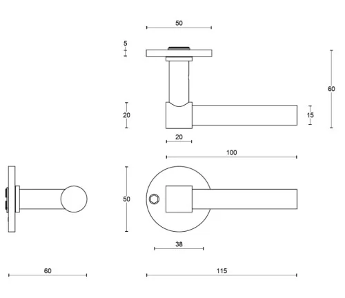 Durų rankenos Formani ONE PBL15/50